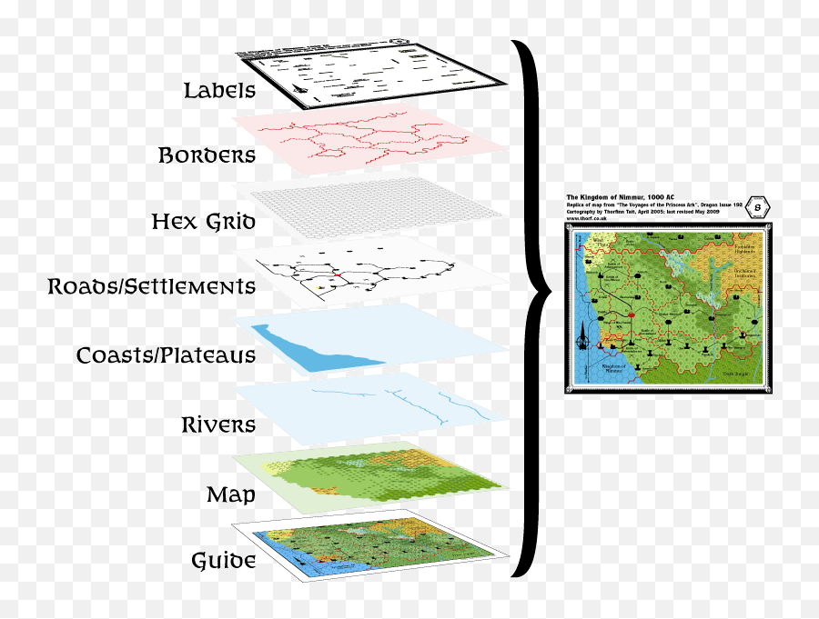 Layers - Layers On A Map Png,Hex Grid Transparent