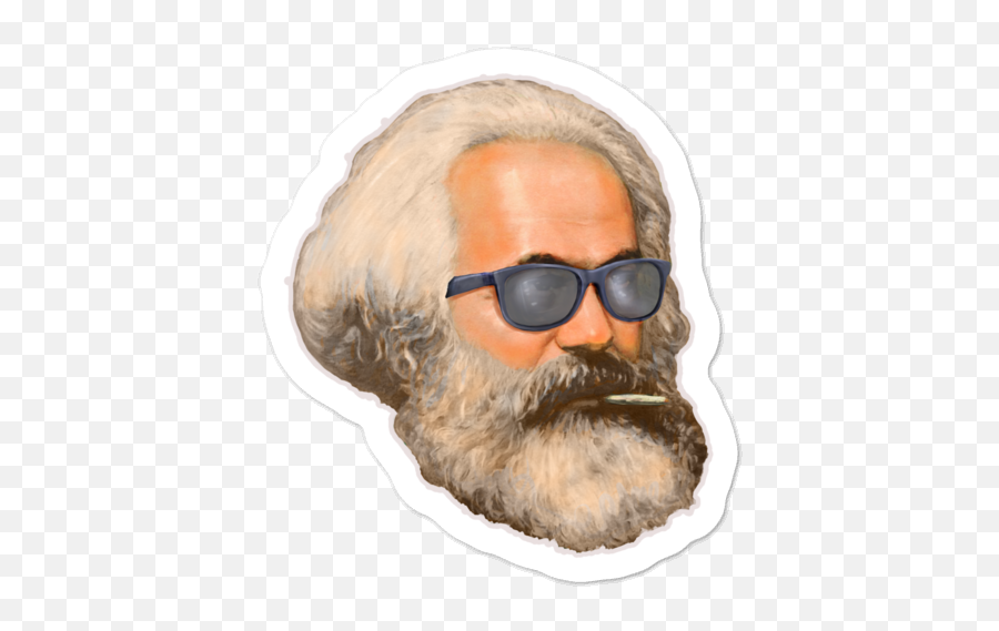 Karl Marx Smoking A Fatty Sticker - Portrait Of Karl Marx Png,Karl Marx Png