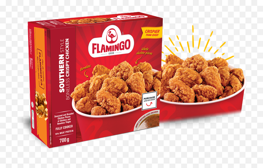 Southern Style Crispy Chicken Flamingo - Flamingo Chicken Wings Png,Fried Chicken Transparent