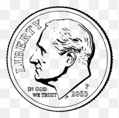 Dime Transparent Png - Dime Black And White Clipart,Dime Png