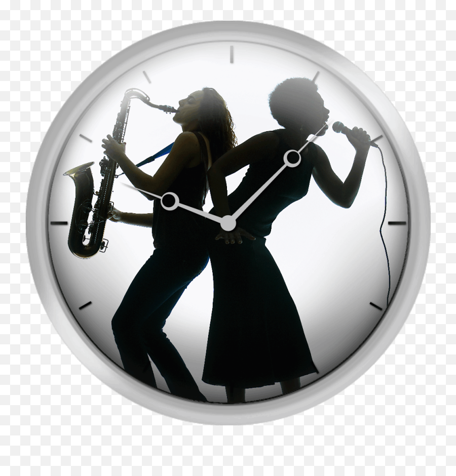 Xpress Clocks - Gallery Silhouette Of Female Singer And Circle Png,Singer Silhouette Png