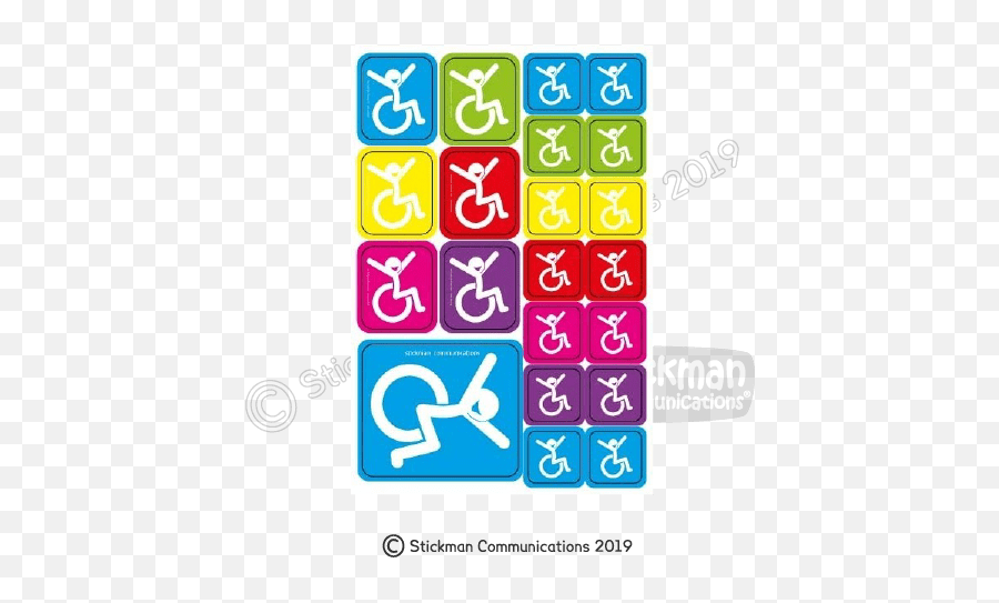 Positive Disability Symbol Sticker Sheet Mixed - Stickman Vertical Png,Disability Icon
