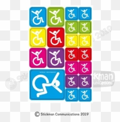 Positive Disability Symbol Sticker Sheet Mixed - Stickman Vertical png