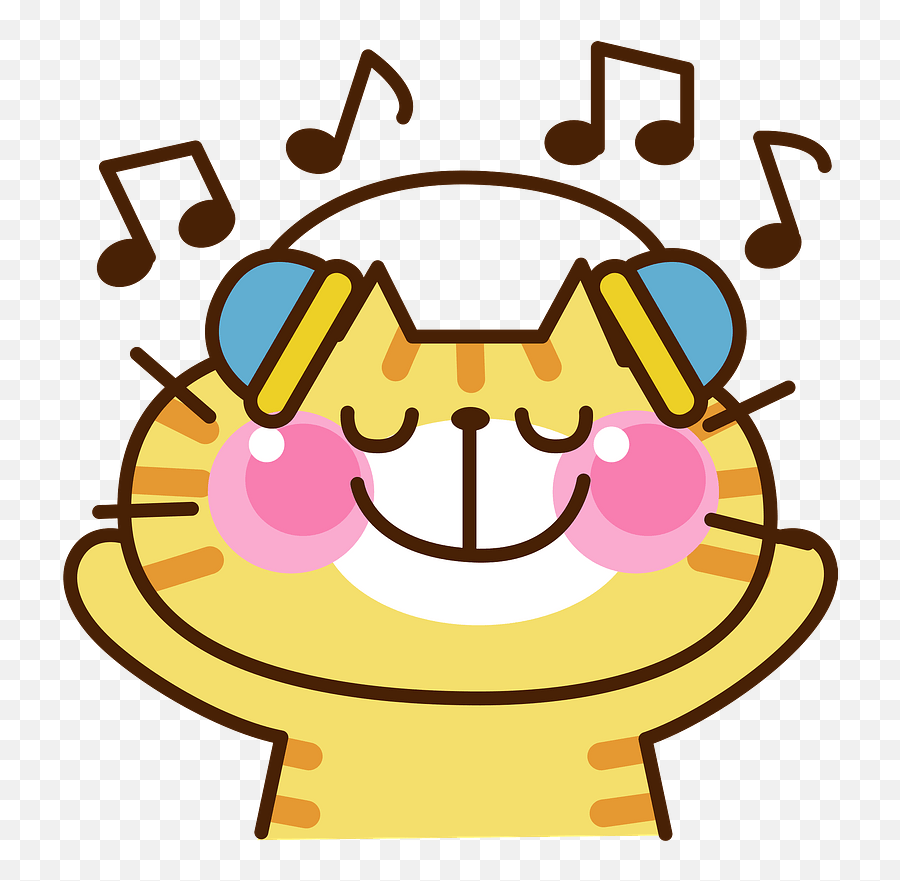 Cat Listening Music Clipart Free Download Transparent Png - Listening Cute Music Clipart,Listening Png