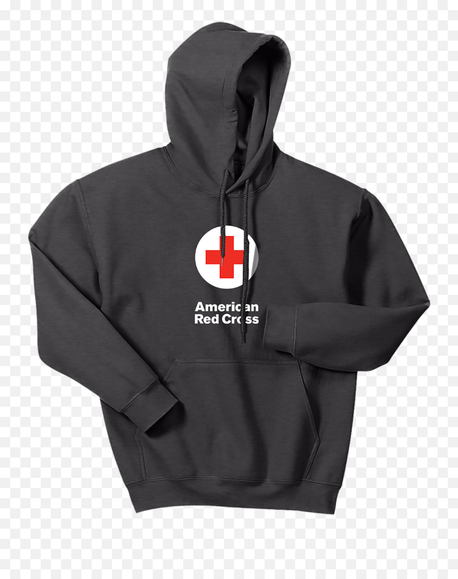 American Red Cross Logo Png - Dark Heather Eu Hoodie Raw Sweatshirt,Red Cross Logo Png