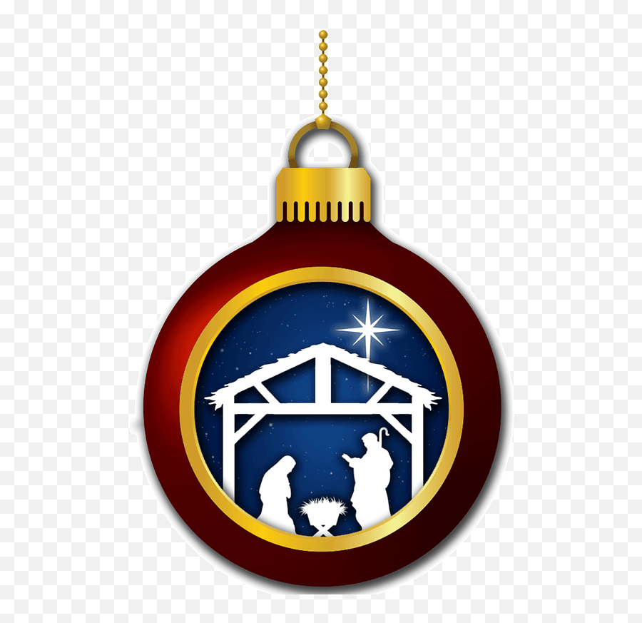 Christmas Ornament With Nativity Scene Clipart Free - Jesus Png,Ornament Png