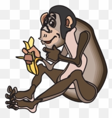 Chimp Eating A Banana Clip Art - Vector Clip Makanan Png Animasi Bergerak,Chimp Png