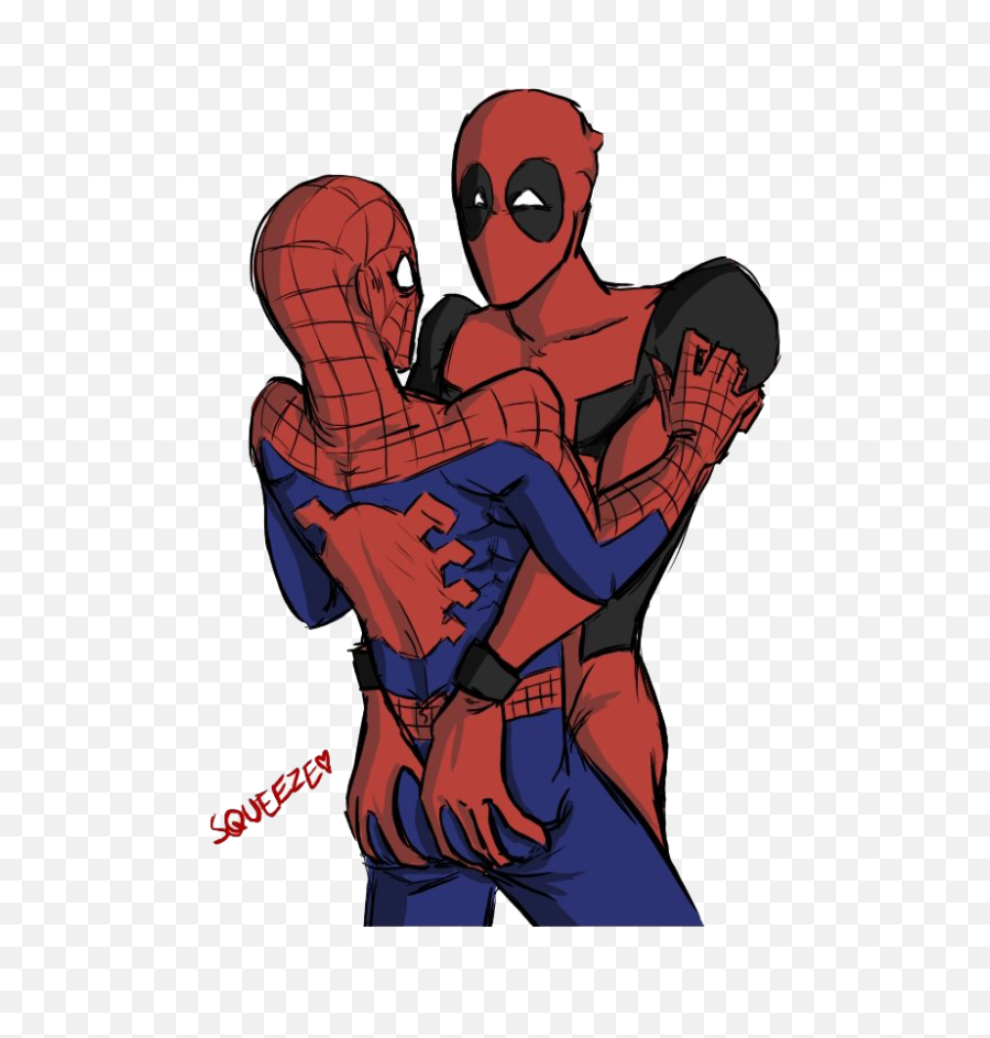 Spiderman - Spiderman And Deadpool Kiss Png,Tom Holland Png