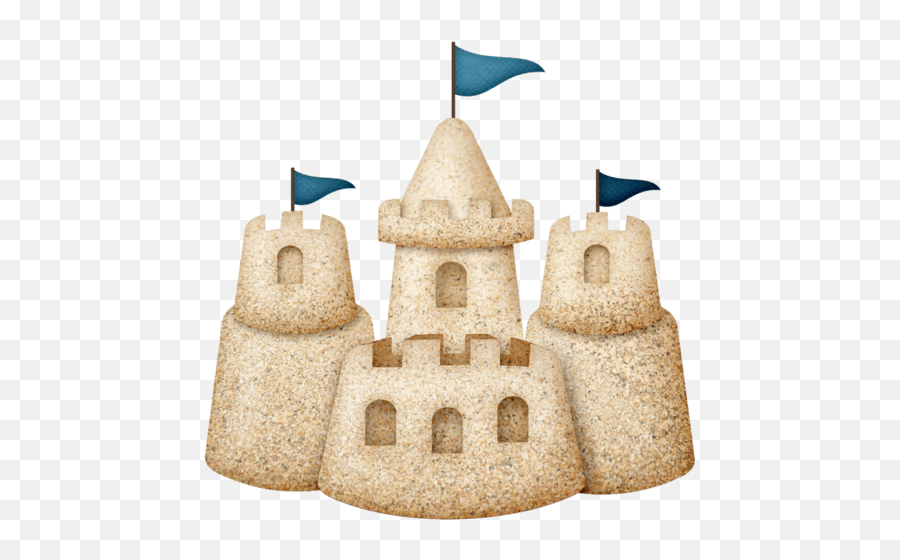 Sand Castle With Blue Flags Transparent - Sand Castle Transparent Background Png,Sandcastle Png