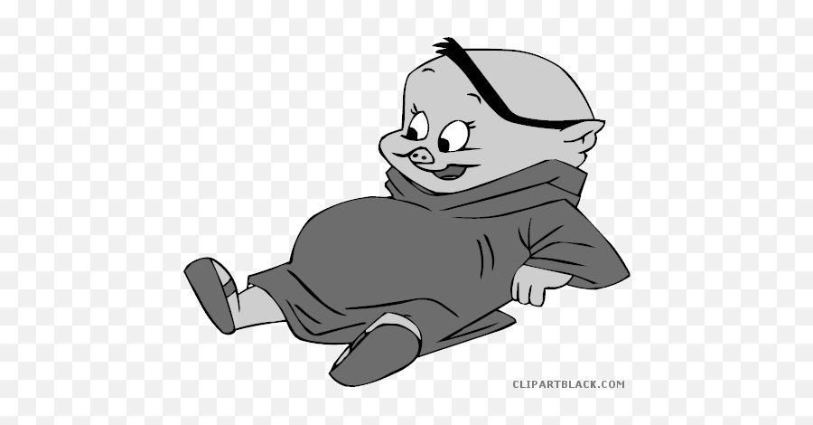 Porky Pig Animal Free Black White - Fictional Character Png,Porky Pig Png