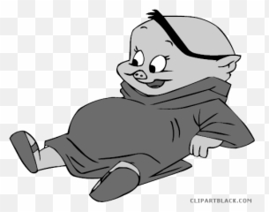 Porky Pig Animal Free Black White - Fictional Character Png,Porky Pig Png