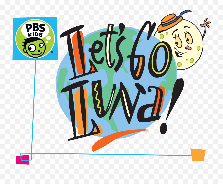 Lets Go Luna Text With Pbs Kids Logo - Let Go Luna Png,Pbs Kids Logo Png
