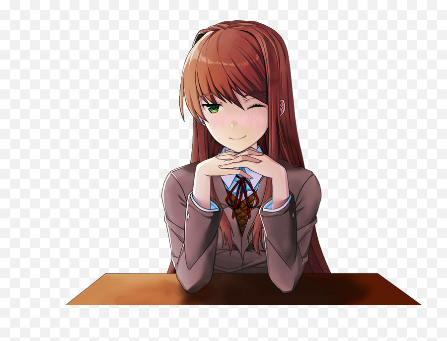 Winking Expression Issue 1911 Monika - Afterstory Hime Cut Png,Monika Transparent