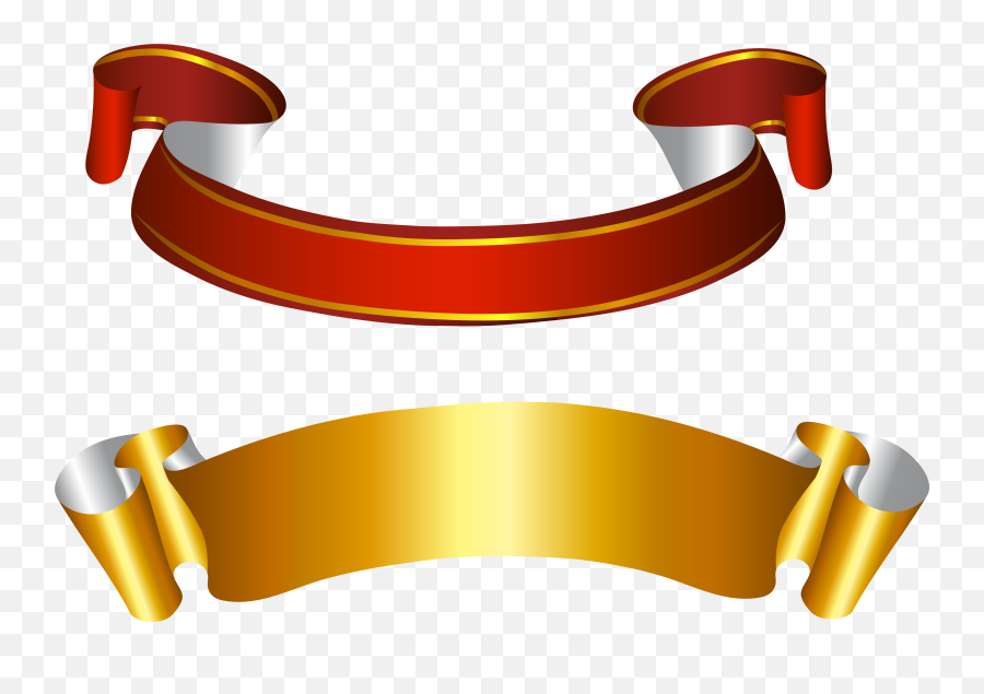 Gold And Red Banners Transparent Png Picture - Curved Ribbon Png,Red Banner Png