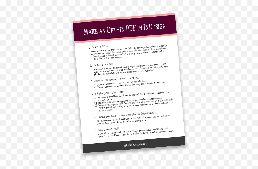 Make An Easy Opt - In Checklist In Indesign From Imagine Make Checklist Indesign Png,Indesign Icon Library