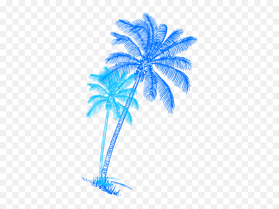 Palm Tree Clipart Colorful - Palm Tree Png Blue,Palm Tree Clip Art Png