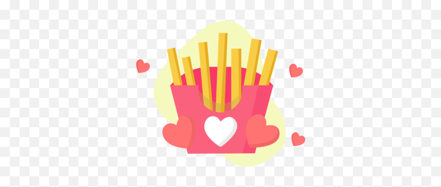 Valentine French Fries Romance Icon Graphic By - Language Png,Fries Icon