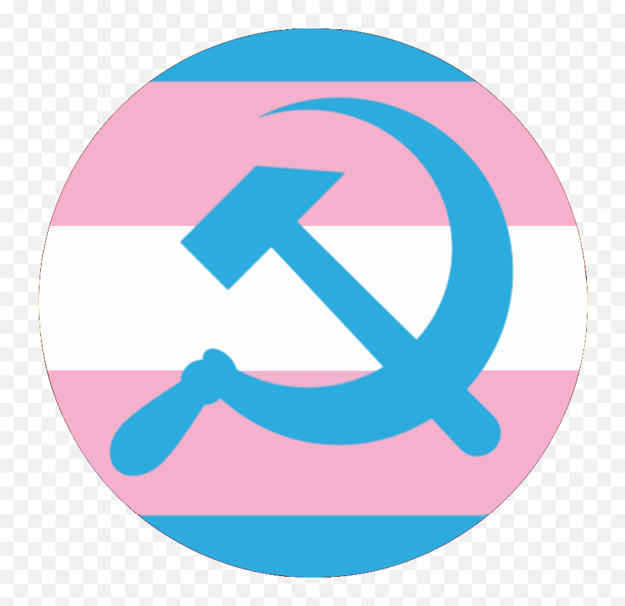 Trans Flag With Hammer And Sickle - Discord Hammer And Sickle Emoji Png,Hammer And Sickle Transparent