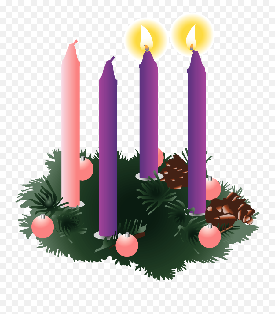 Png Advent Wreath Two Candles Lit - 2nd Sunday Of Advent Clipart,Lit Png