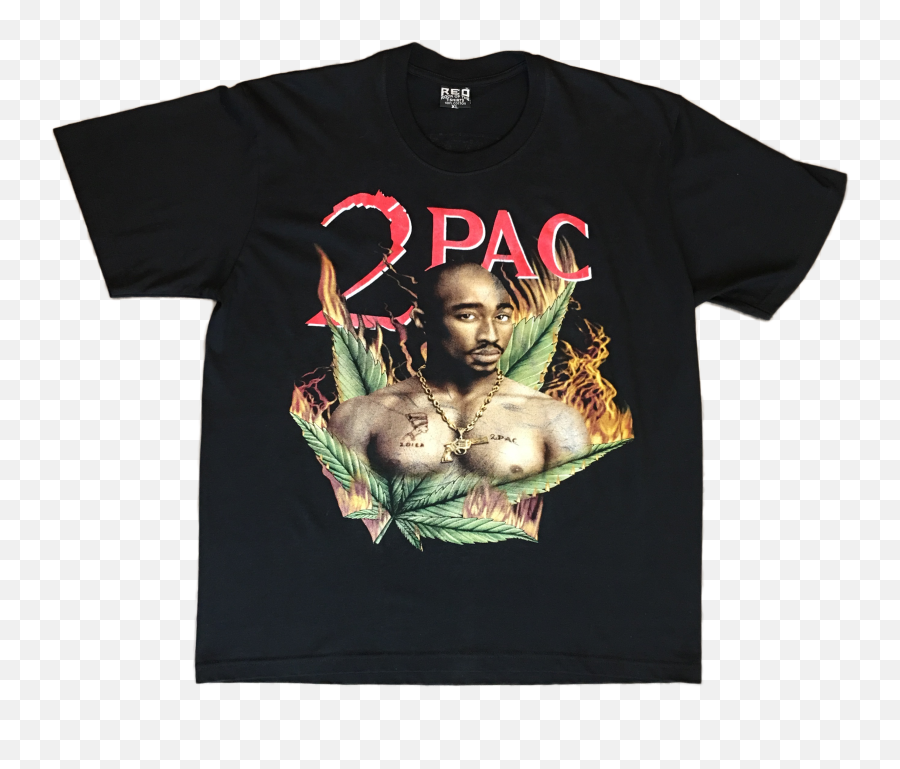 Vintage Tupac Shakur Fire Weed Leaf T - Shirt 2pac 2pac Weed Tshirt Vintage Png,2pac Png