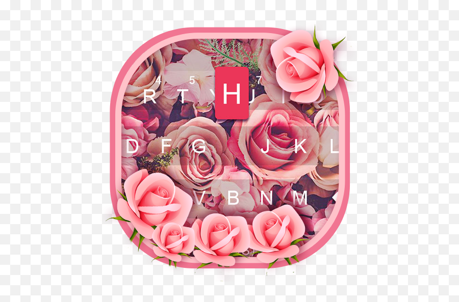 Pink Rose Keyboard - Rose Keyboard Apps On Google Play Garden Roses Png,Rose Emoji Png