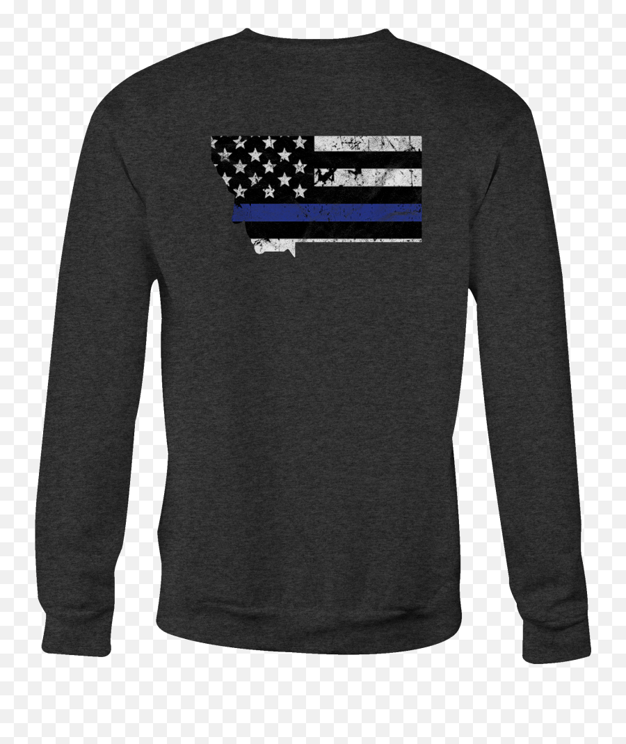 Crewneck Sweatshirt Montana Png Thin Blue Line