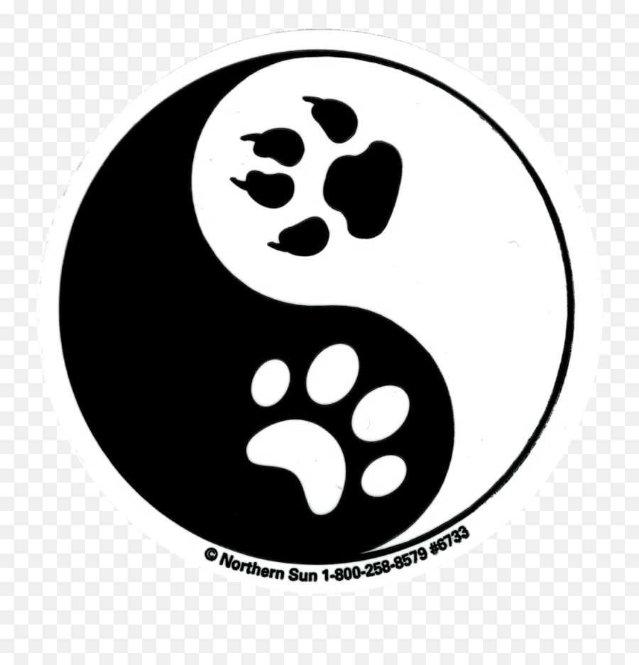 Download Yin Yang Paw Prints - Paws Yin Yang Sticker Png Transparent Wolf Paw Print,Paw Prints Png