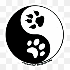 Download Yin Yang Paw Prints - Paws Sticker PNG Transparent Wolf