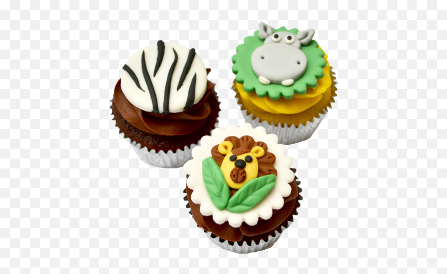 Safari Animals Cupcakes U2013 Sugar Street Boutique - Cupcake Png,Birthday Cupcake Png