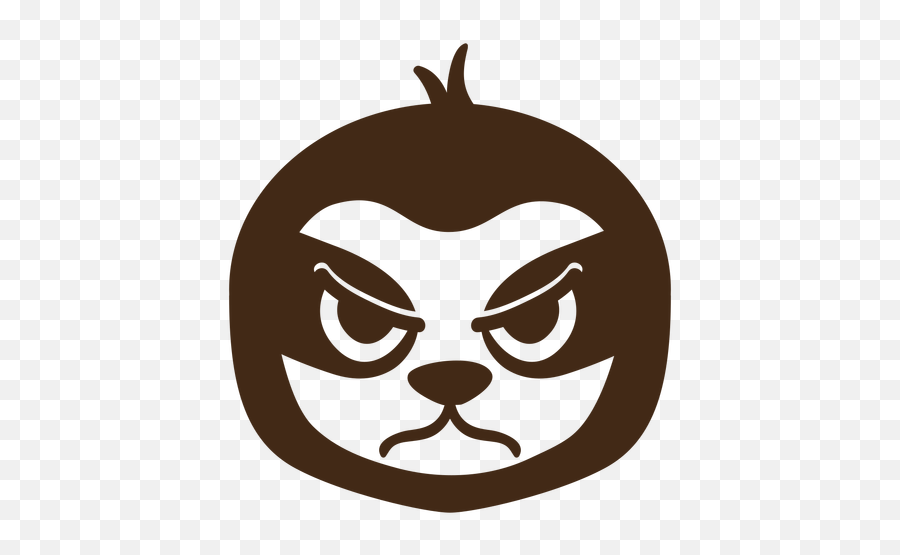 Sloth Angry Head Muzzle Flat - Transparent Png U0026 Svg Vector File Cabeça De Preguiça Png,Angry Cat Png