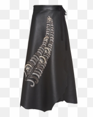 Nappa Leather Skirt With Sequins Png