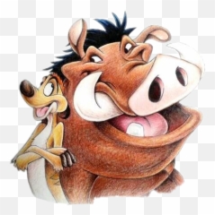 Lionking Timon Pumba Sticker By Amber Borden - Disney Drawings Colored Png,Pumba Png