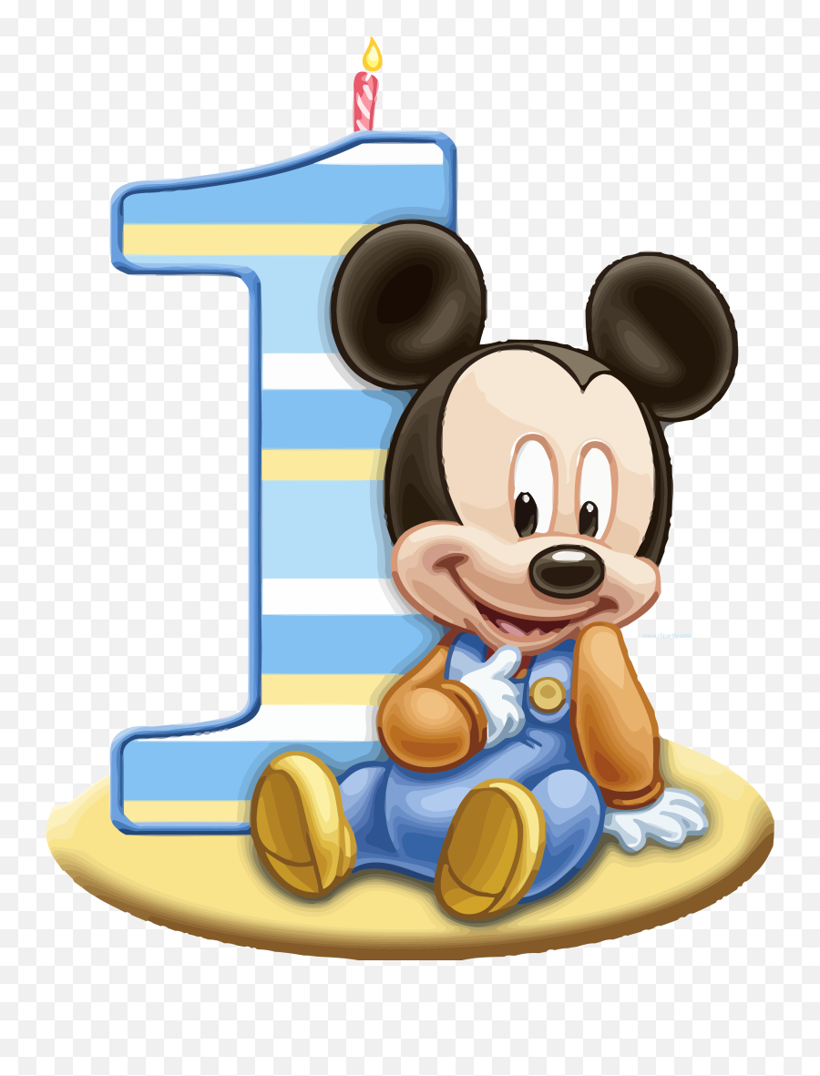 Baby Mickey One Clipart Png - Mickey Mouse Baby 1st Birthday,Mickey Png