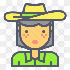 Cowgirl Icon Of Colored Outline Style - Costume Hat png
