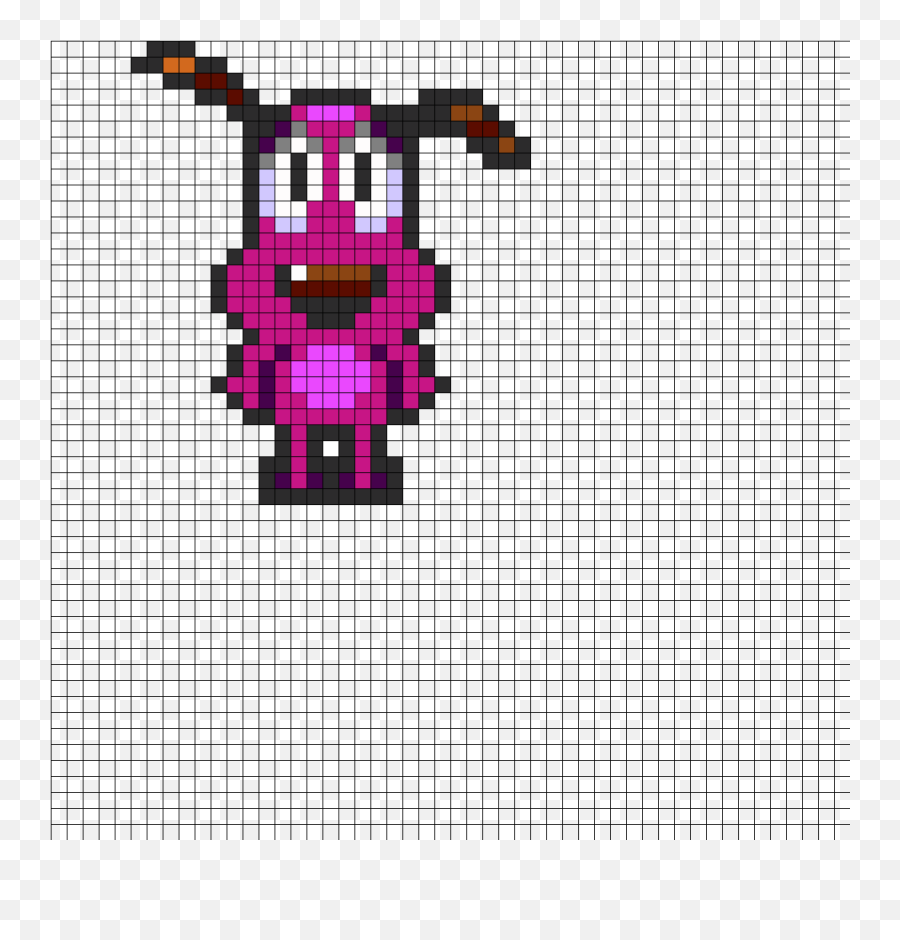 The Cowardly Dog Perler Bead Pattern - Courage The Cowardly Dog Pixel Art Png,Courage The Cowardly Dog Png