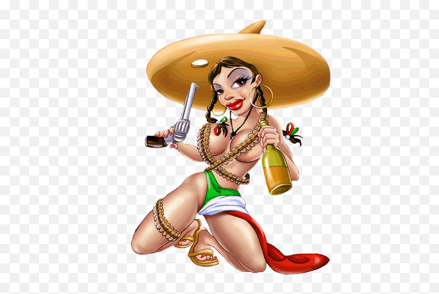 Mexican Girl Gun Png Official Psds - Cartoon,Mexican Png