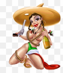 Mexican Girl Gun Png Official Psds - Cartoon,Mexican Png