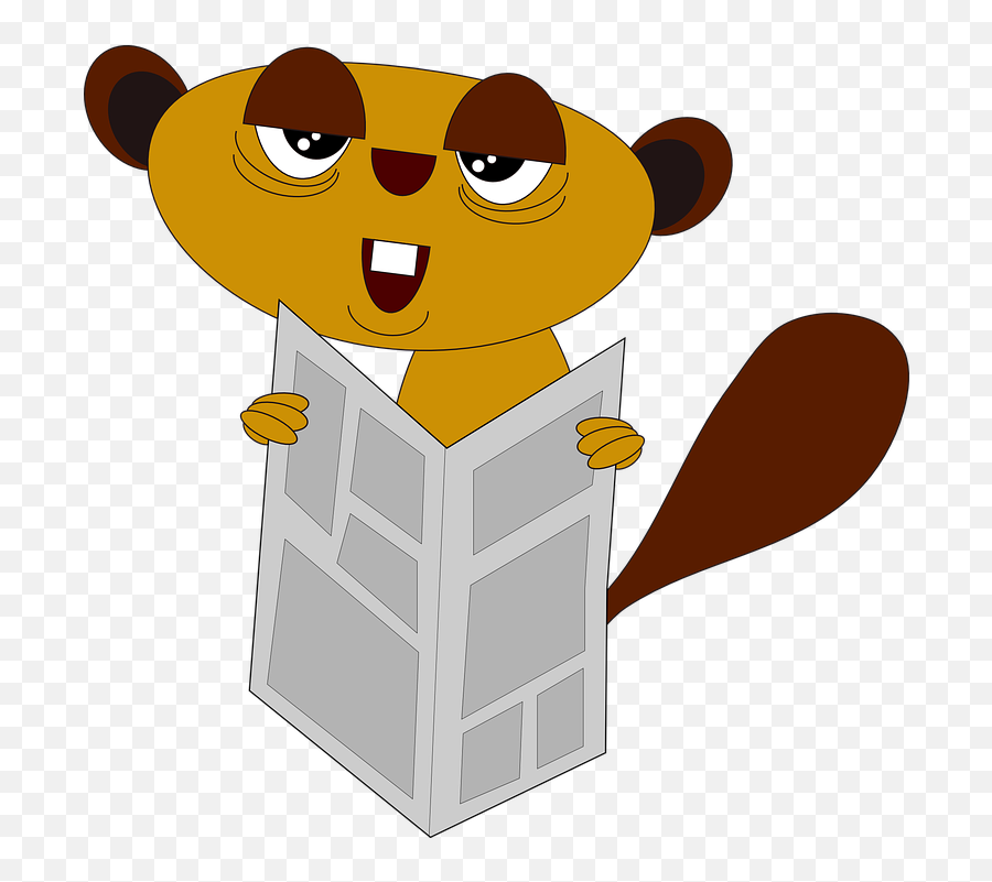 Download Free Png Animal Cute Funny Vector Graphic - Person Reading Newspaper Cartoon,Funny Dog Png