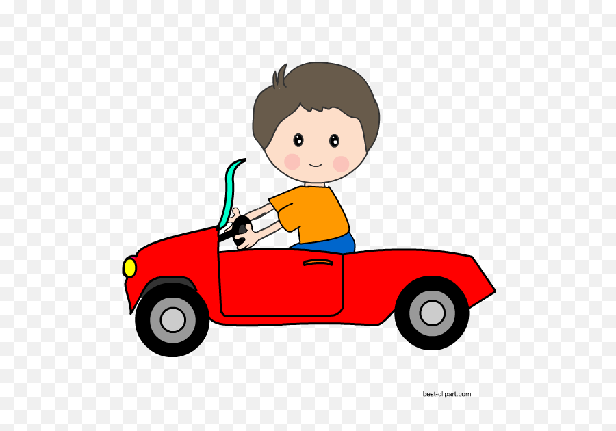 Download Kid Driving A Red Car Clipart - Car Clipart For Kids Png,Car Clipart Transparent Background