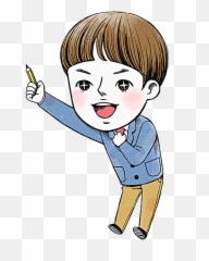 Cartoon Handsome Man Transprent Png Free Download Clipart - Kartun Anak Mengajar