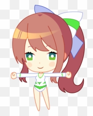 Monikau0027s Thighs - Doki Literature Club Chibi png