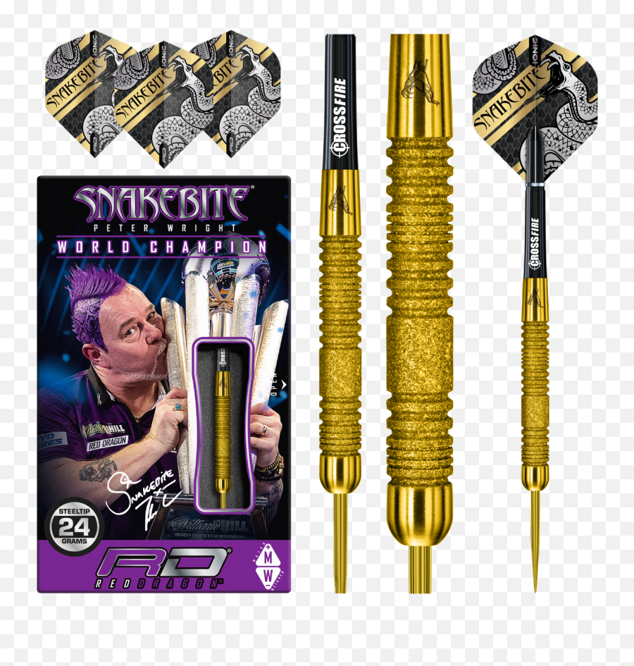 Red Dragon Peter Wright Euro 11 Element Gold Pc20 24g Steel Tip Darts - Peter Wright Red Dragon Darts Png,Crossed Pool Cue Icon