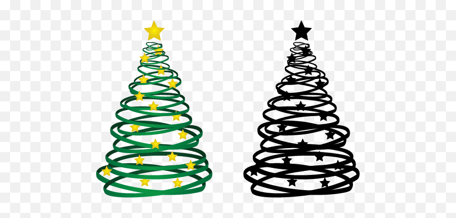 Ribbon Christmas Tree Vector - Swirly Christmas Tree Clipart Png,Christmas Tree Vector Png