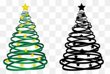 Ribbon Christmas Tree Vector - Swirly Clipart png