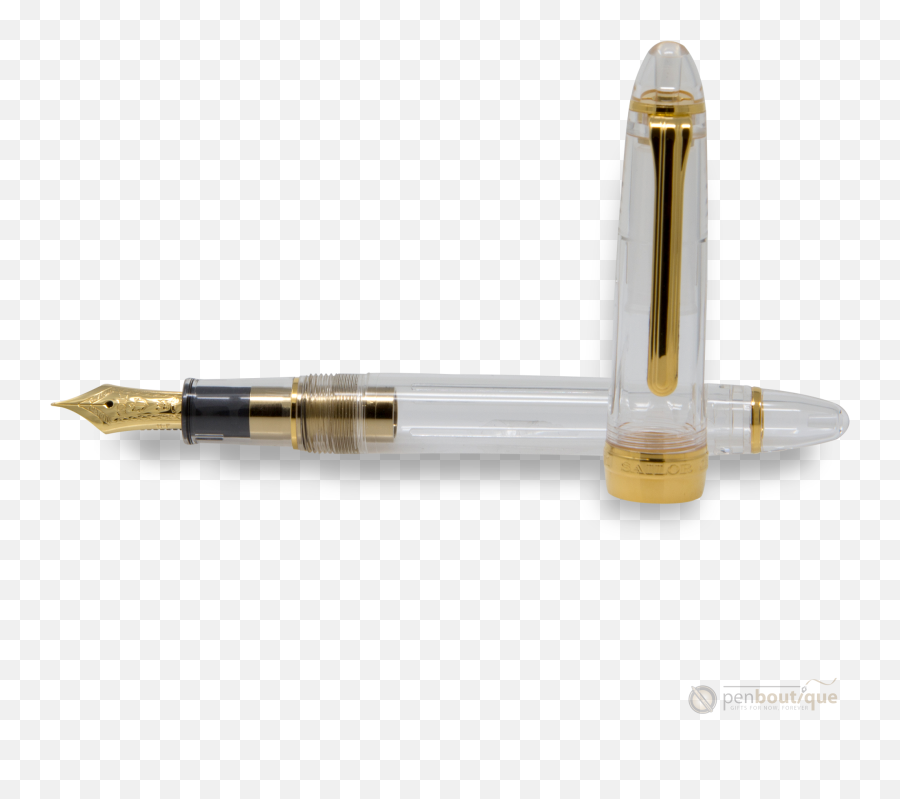 Sailor 1911l Fountain Pen - Transparent Gold Trim Calligraphy Png,Gold Trim Png