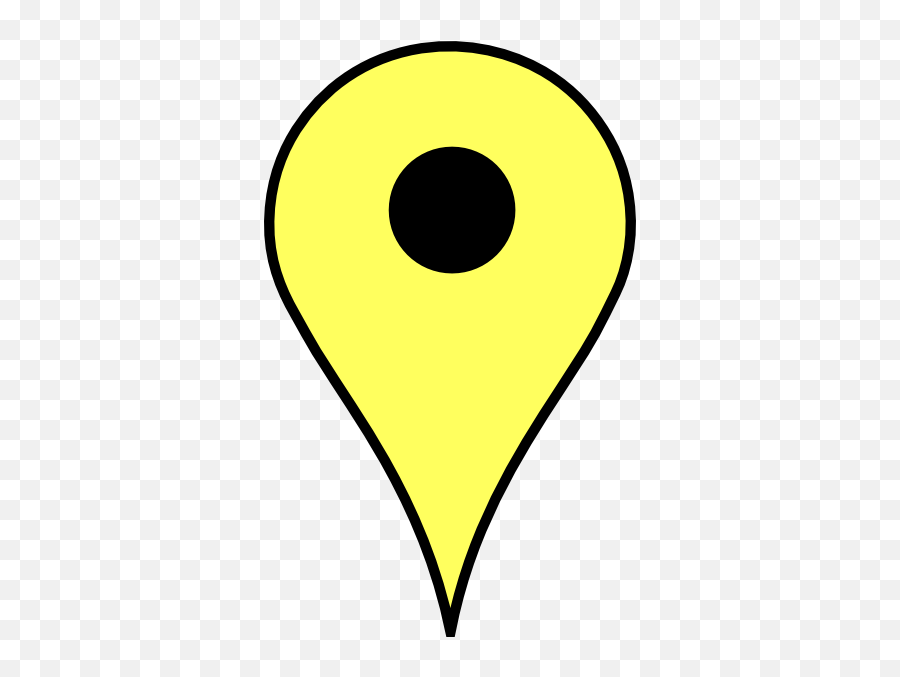 Yellow Marker Black Border Clip Art - Google Maps Yellow Map Pin Yellow Transparent Background Png,Black Border Transparent