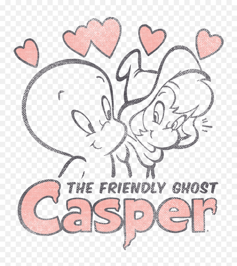 Friendly Ghost Hearts Mens Long Sleeve - Friendly Ghost Casper Png,Casper Png