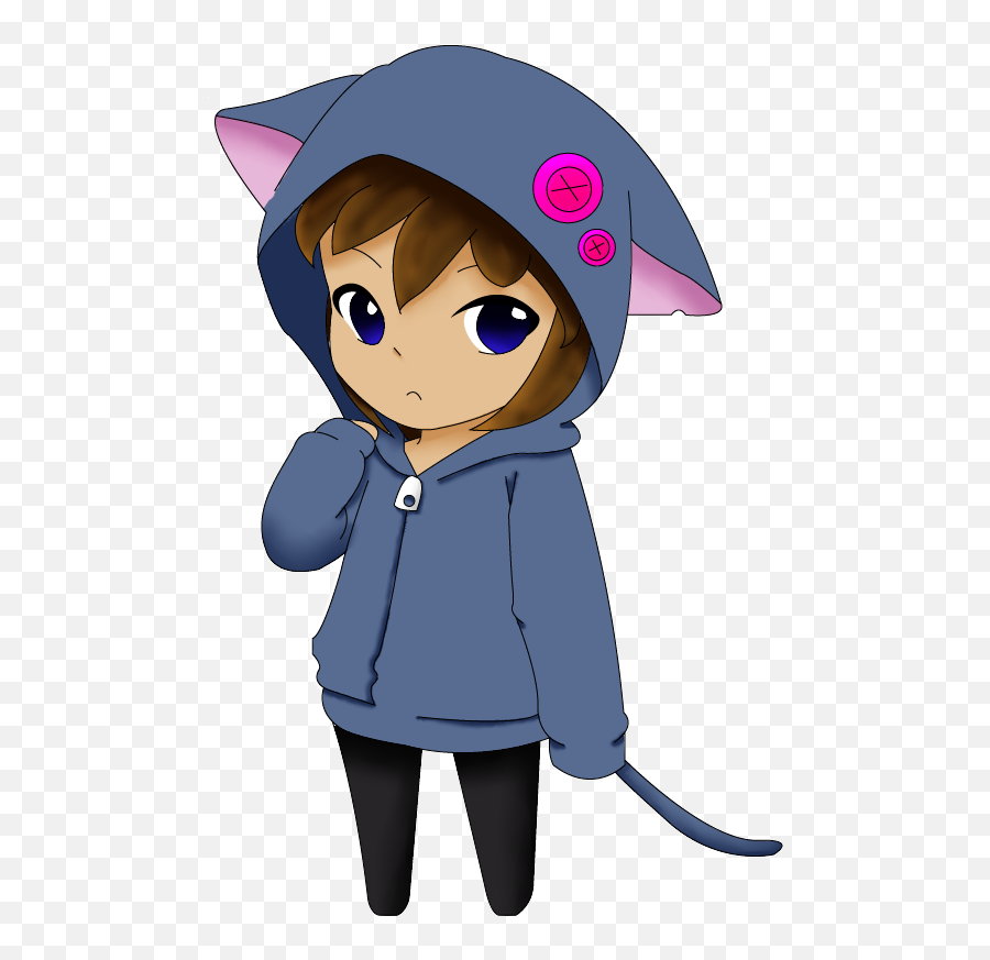 Chibi Girl In A Cat Vest By Sannyvampire - Chibi Chibi Anime Clipart Png,Sad Anime Girl Png