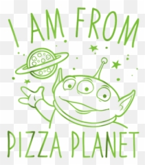 Disney Pixar Toy Story Neon Green Alien Pizza Planet T - Shirt Tote Bag Toy Story Png,Toy Story Aliens Png