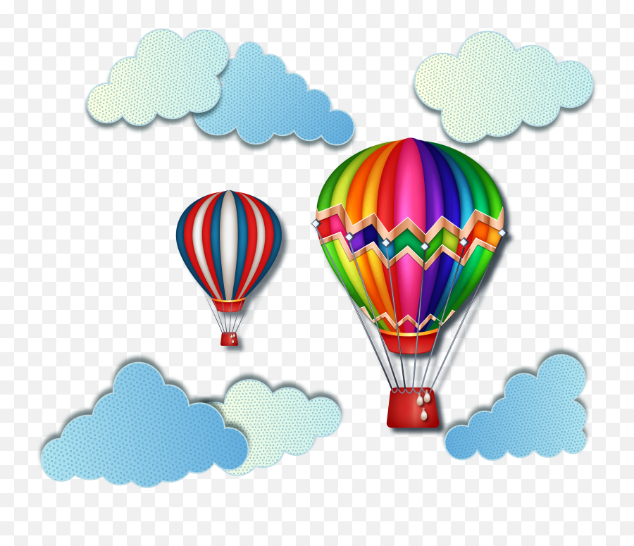 Download Hd Hot Air Balloon Toy - Transparent Hot Air Balloon With Clouds Png,Hot Air Balloon Png